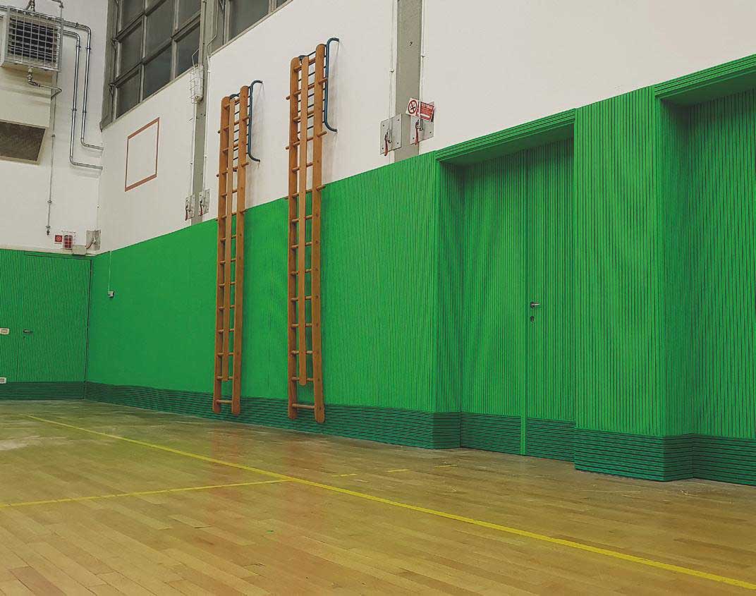 rivestimento murale in gomma palestra basket