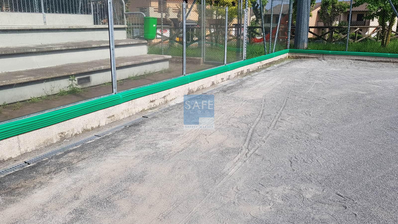 Protezione muretto di cemento con potrezione in gomma