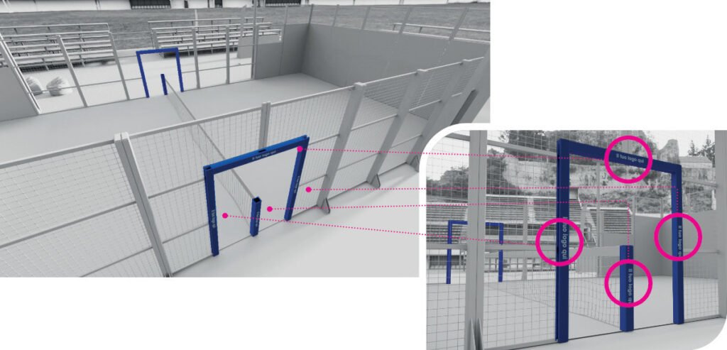 Protezioni antitrauma campo da padel